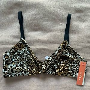 Velveteen Leopard Print Bralette